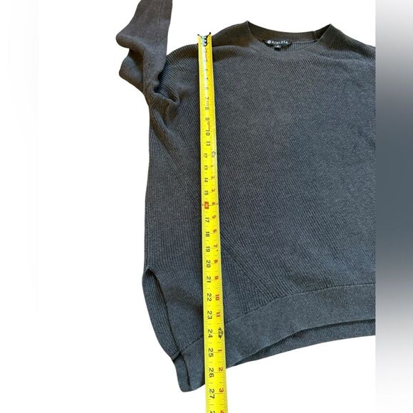 Athleta Rest Day Asymmetrical Hem Sweater Gray Silk Pima Cotton Blend Womens Med - Picture 12 of 13